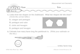 Math Warm-Up 148 for Gr. 1 & 2: Measurement & Geometry