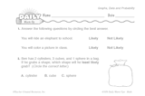 Math Warm-Up 163 for Gr. 1 & 2: Graphs, Data & Probability