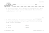 Math Warm-Up 70 for Gr. 3 & 4: Operations